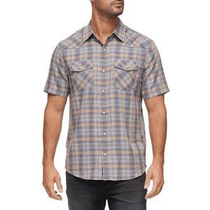 NWT FLAG & ANTHEM‎ Clifton Soft Vintage Snap Western Short Sleeve Shirt S, XL